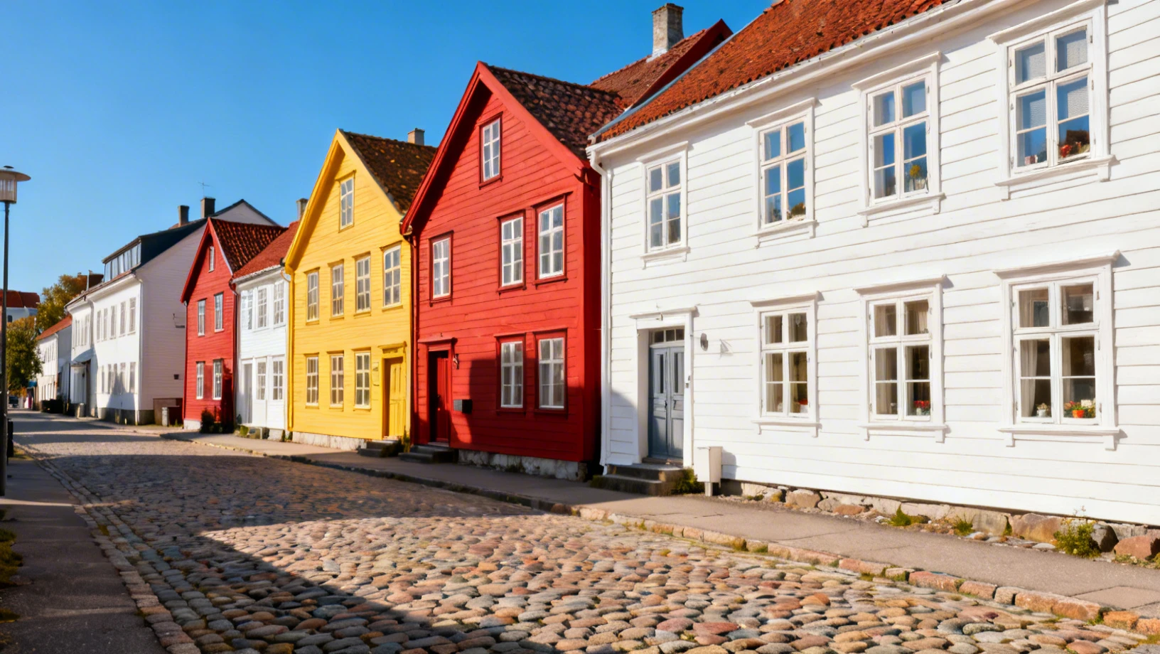 Maisons colorees d'un quartier nordique